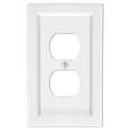Woodmore 1 Gang Duplex Wood Wall Plate - White
