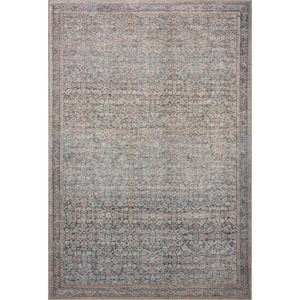 Adrian Denim/Multi 8'-6" x 11'-6" Oriental Printed Polyester Pile Area Rug