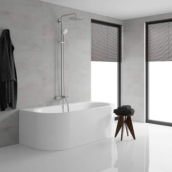 Euphoria 3-Spray Thermostatic Bath and Shower System in StarLight Chrome (Valve Included)