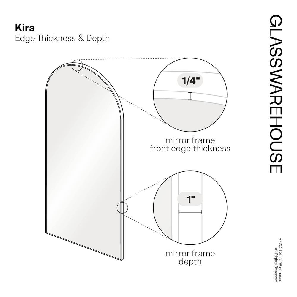 White Arched Full Length Steel Frame Mirror