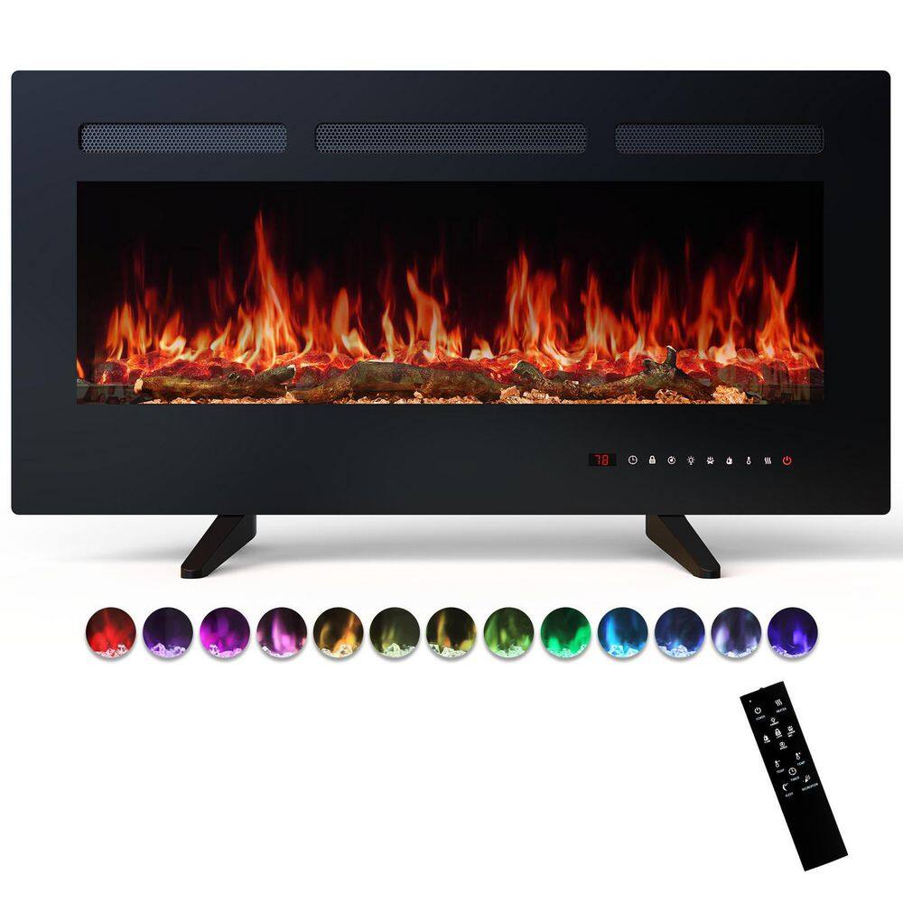 36 in. Wall Mount Electric Fireplace in Black, Sleep Mode,12H Timer, Remote, 750W/1500W,Adjustable Flame Color and Speed price history on PriceWatchPro
