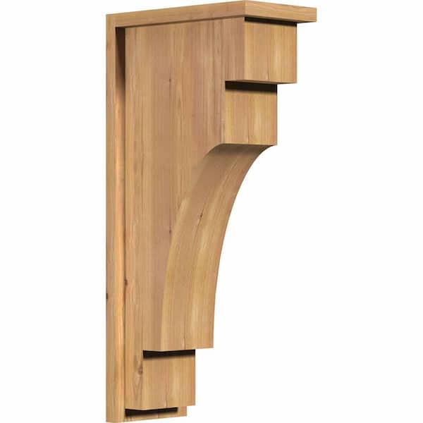Ekena Millwork 7-1/2 in. x 14 in. x 30 in. Mediterranean Smooth Western Red Cedar Corbel with Backplate