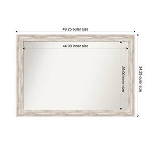 Alexandria Whitewash 49.25 in. x 34.25 in. Custom Non-Beveled Wood Framed Bathroom Vanity Wall Mirror