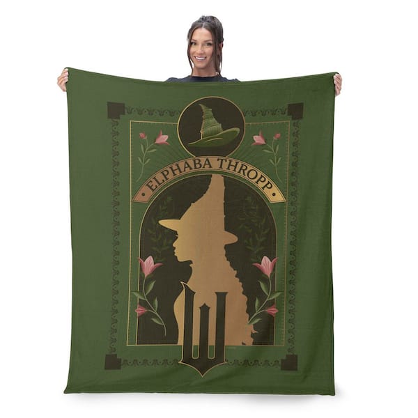 Wicked Elphaba Thropp Silk Touch Sherpa Multicolor Throw Blanket 50 x 60 in.