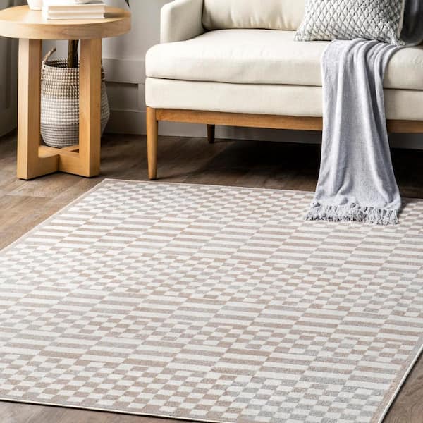 rug.rug 　no2 JONATHAN Y Palazzo Vine and Border Textured Weave Black/Gray