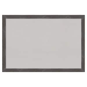 Woodridge Rustic Grey Wood Framed Grey Corkboard 39 in. x 27 in. Bulletin Board Memo Board