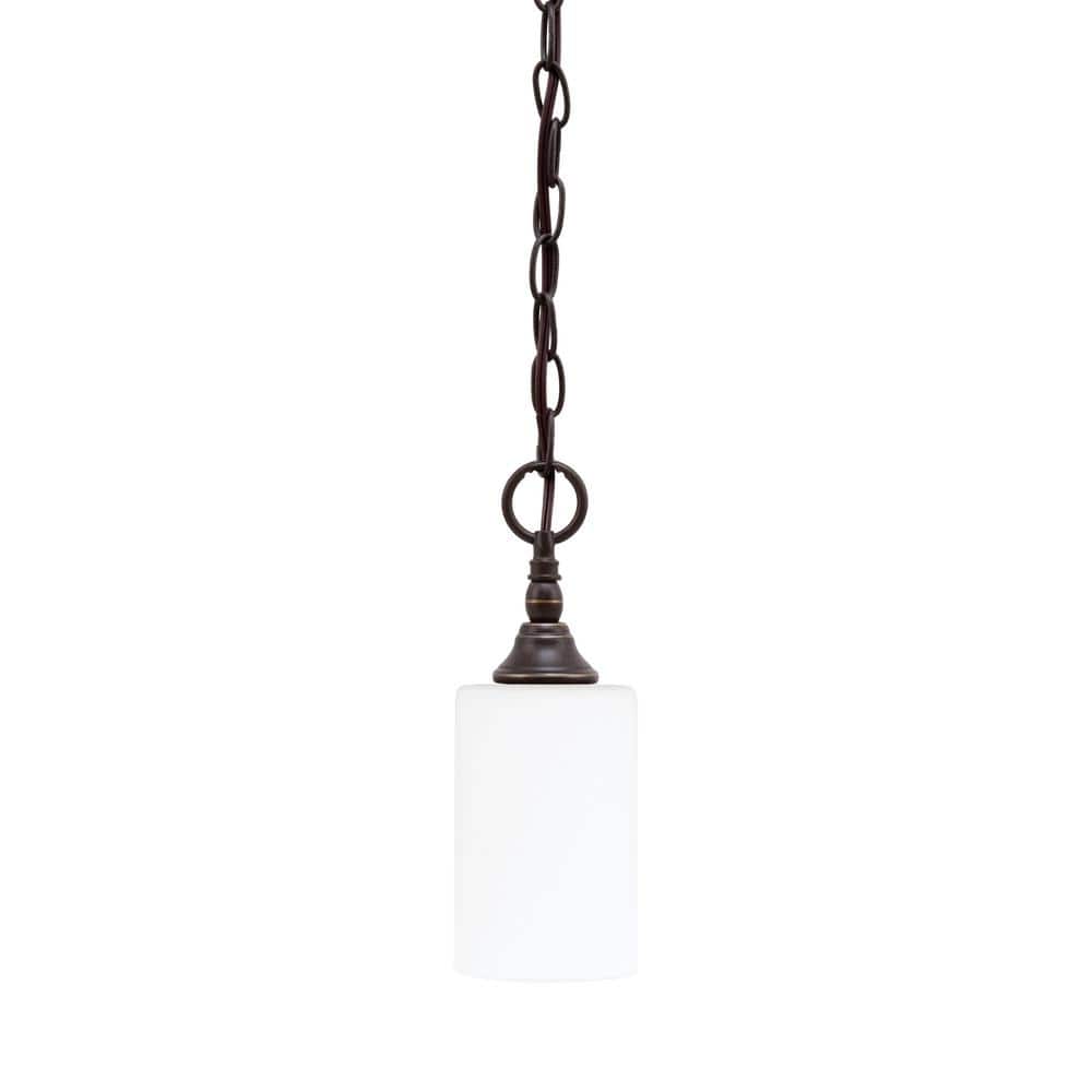 Elva 100-Watt 1_light Dark Granite Shaded Pendant Light with 4 in. White Mu