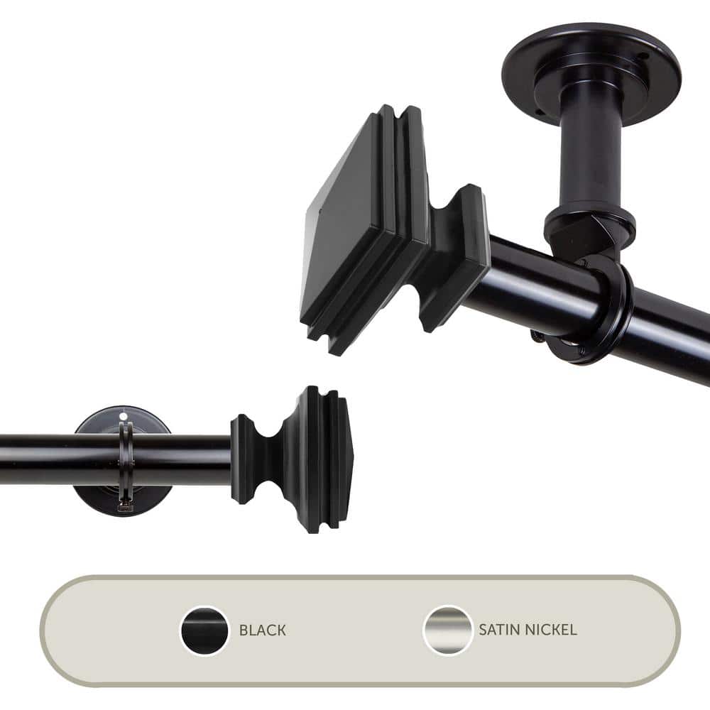 Bedpost Ceiling 66 in. - 120 in., 1 in. Dia Single Curtain Rod/ Room Divider in Black price history on PriceWatchPro