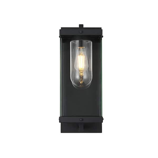 21 in. Black Outdoor Hardwired Wall Sconce with No Bulbs Included
