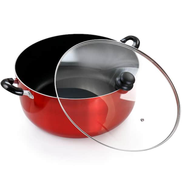 Better Chef 8 Quart Aluminum Dutch Oven with Lid - Red, Non-Stick,  Induction Compatible in the Cooking Pots department at