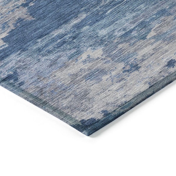 Chantille Machine Washable Indoor/Outdoor Abstract ACN2075 Navy 9 ft. x 12 ft. Area Rug