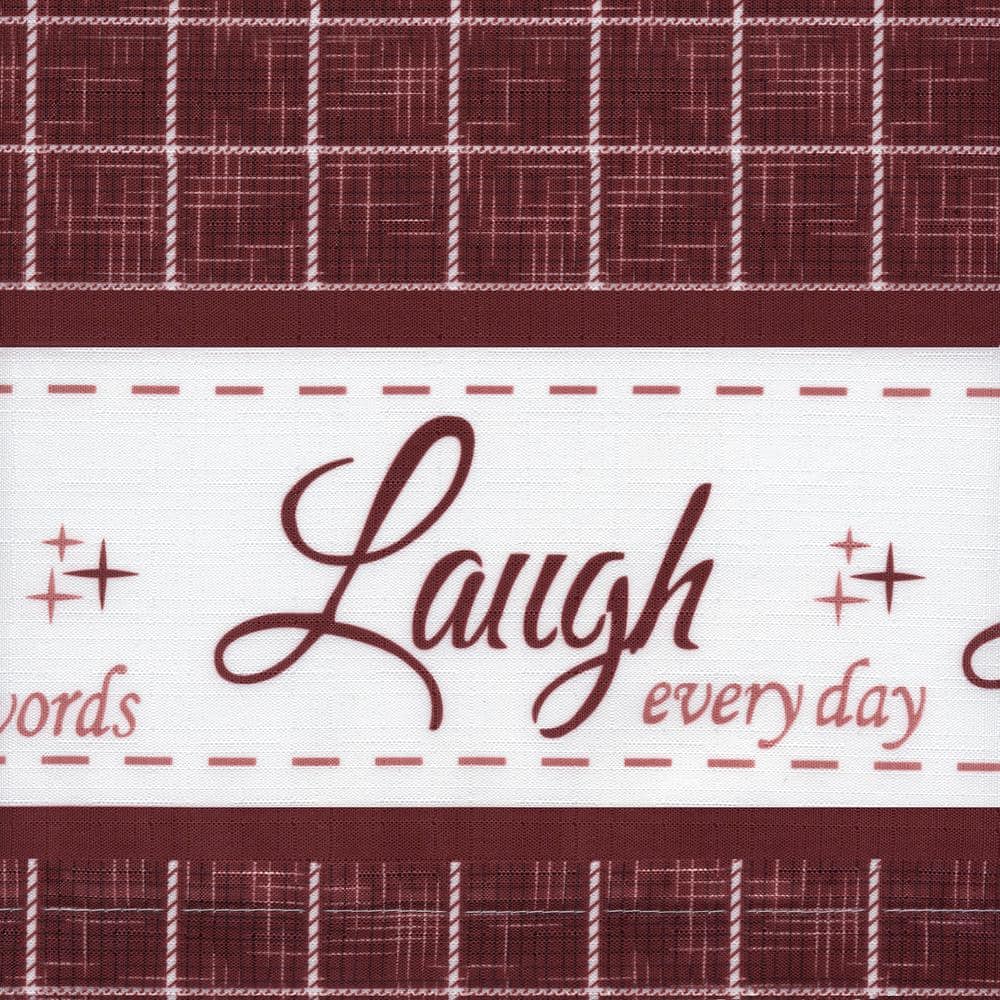 Burgundy Live Love Laugh Polyester Rod Pocket Valance