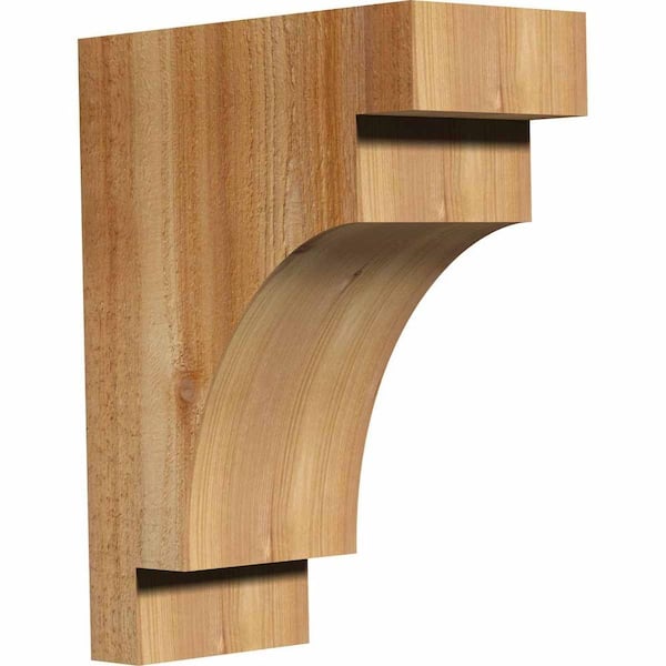 Ekena Millwork 6 in. x 12 in. x 16 in. Western Red Cedar Mediterranean Rough Sawn Corbel