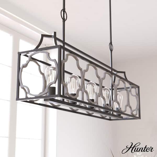 Hunter Stone Creek 5 Light Noble Bronze Basket Chandelier Dining Room Light