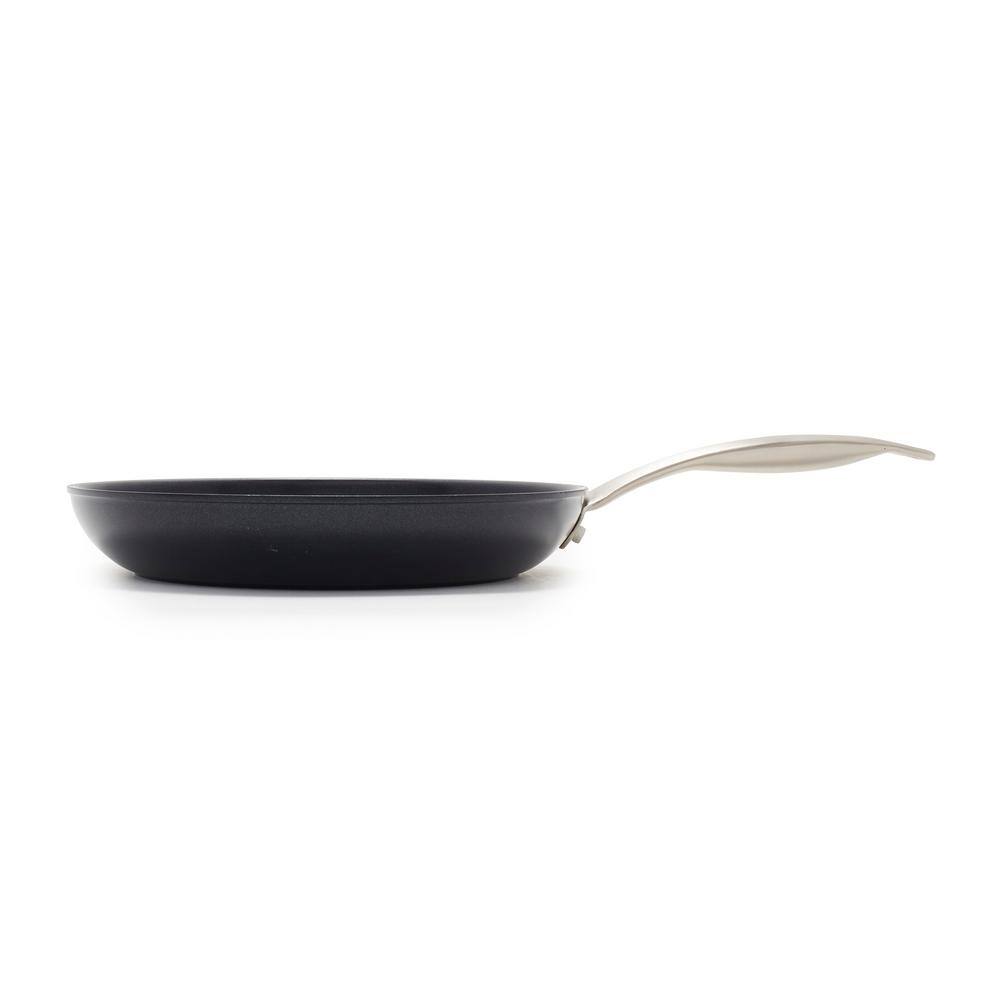 Black Ceramic Nonstick Aluminum Frypan Set with Stainless Steel Handles