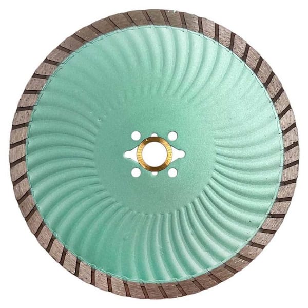 EDiamondTools 7 in. Granite, Sandstone, Marble, Concrete or Masonry, Turbo Wave Rim, Diamond Saw Blades, 7/8 in. - 5/8 in. Arbor