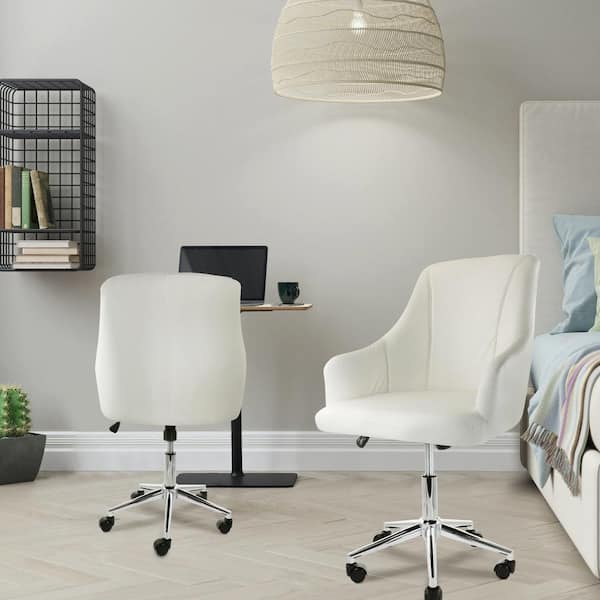 Cute white chair online for desk