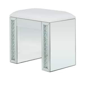 22 in. Silver Backless Wood Glam Stool