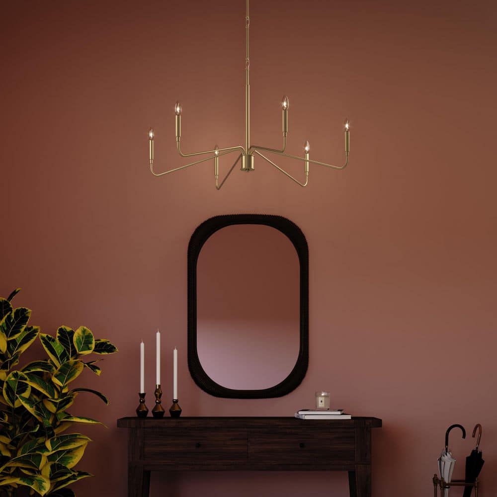 Pilar 6-Light Brushed Gold Empire Transitional Circle Chandelier price history on PriceWatchPro