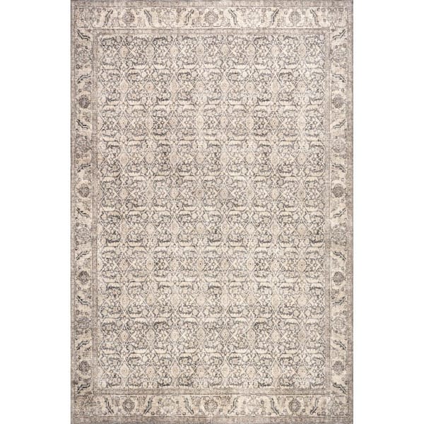 10 ft. x 13 ft. Calantha Grey Hillstone Collection Traditional Vintage Medallion Area Rug