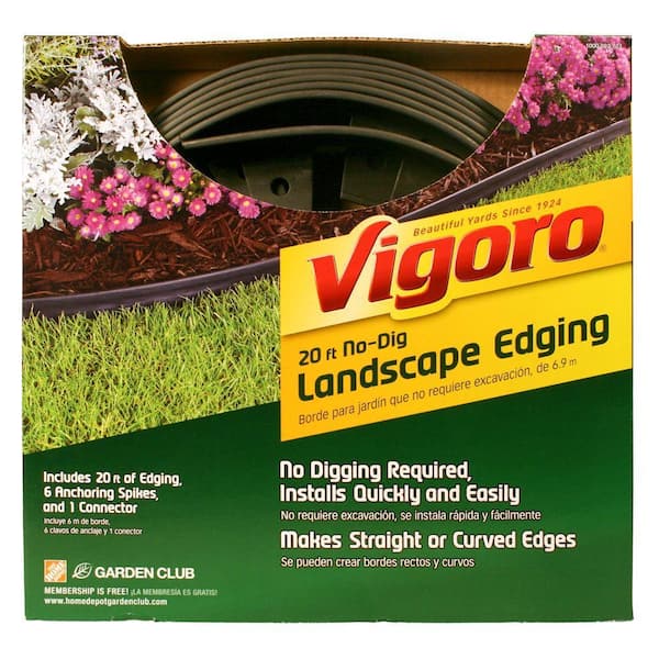 Vigoro 20 Ft No Dig Landscape Edging, No Dig Flexible Landscape Edging