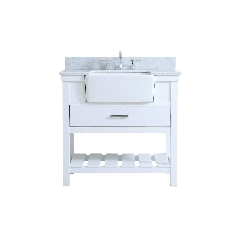 Timeless Home 36 in. W x 22 in. D x 34.13 in. H Bath Vanity in White with C