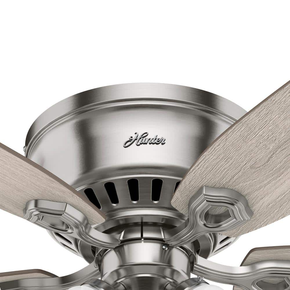 Brushed Nickel 52" Low Profile Ceiling Fan with LED Lights