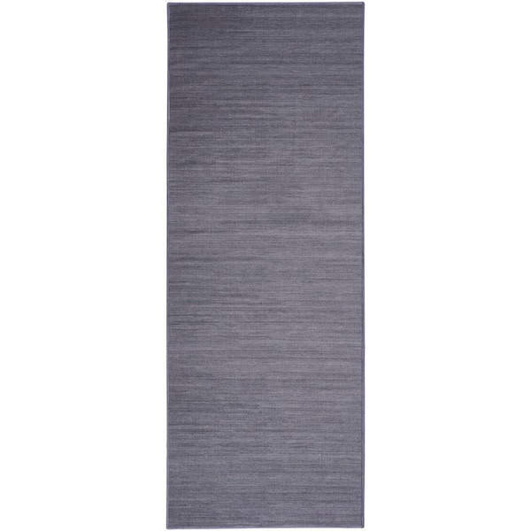 Nourison Washable Essentials Navy 2 ft. x 6 ft. All-over design Contemporary Runner Area Rug
