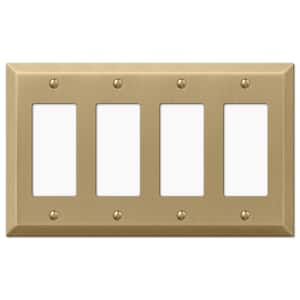 Metallic 4 Gang Rocker Steel Wall Plate - Brushed Bronze