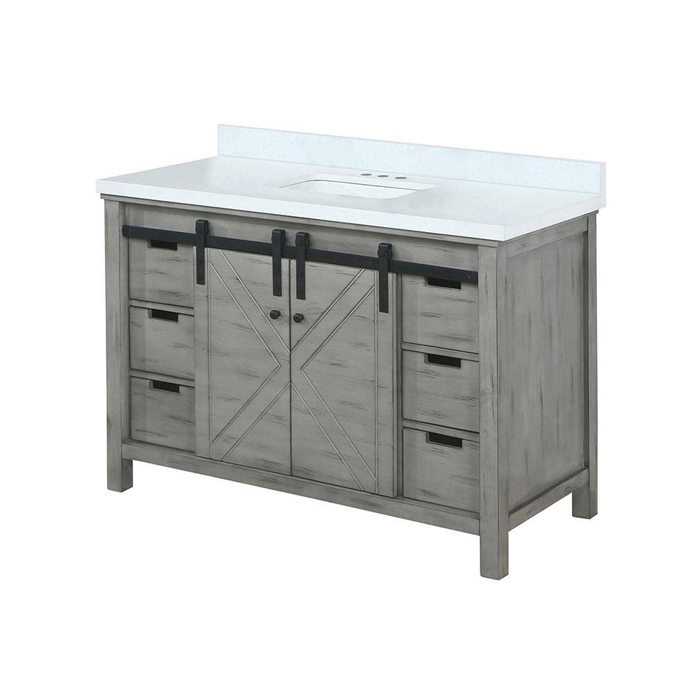 Marsyas 48" Ash Gray Quartz Top Single Vanity with Sink