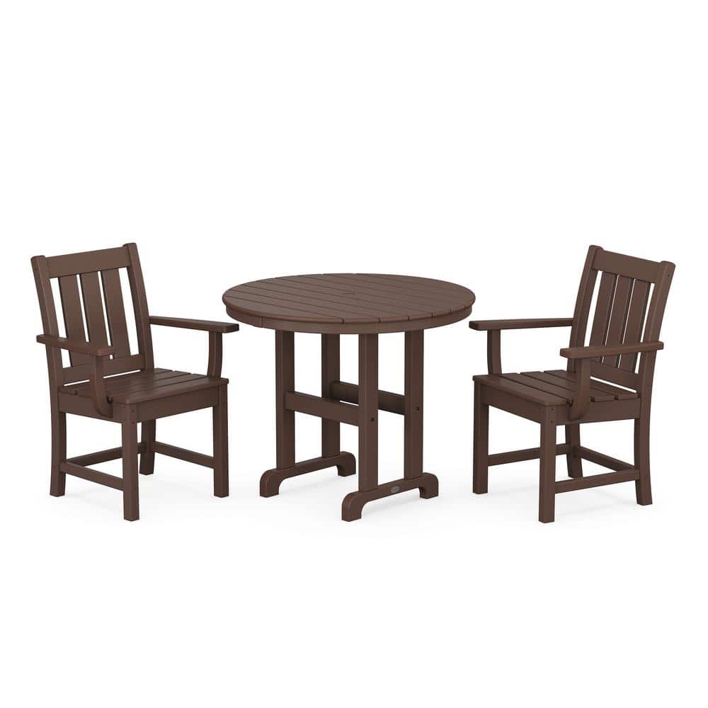 Oxford 3-Piece Farmhouse Plastic Outdoor Bistro Set in Mahogany price history on PriceWatchPro