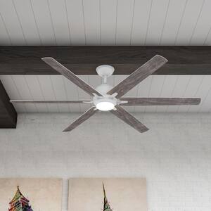 Kensgrove 64 in. Integrated LED White Ceiling Fan with Light and Remote Control