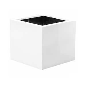 36 in. x 43 in. White Jumbo XL Shiny Cube Planter Pot