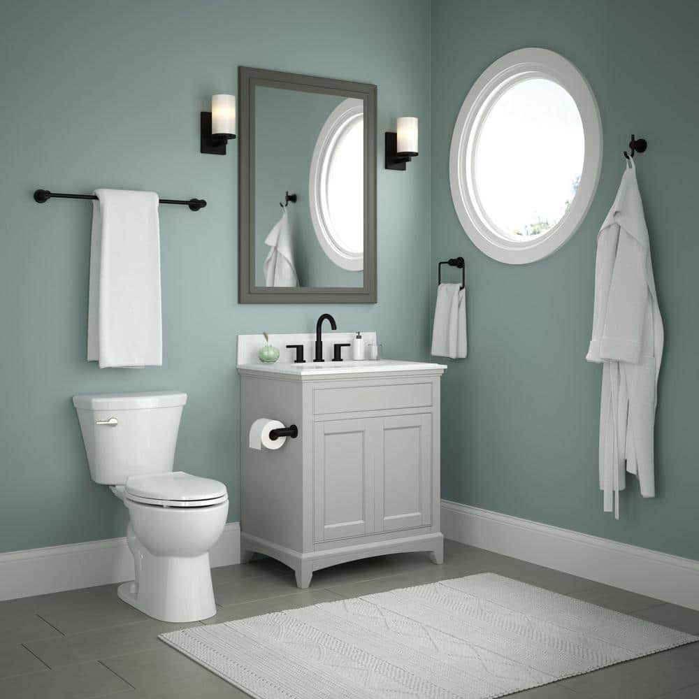 Nicoli Matte Black 24-Inch Metal Bath Hardware Set