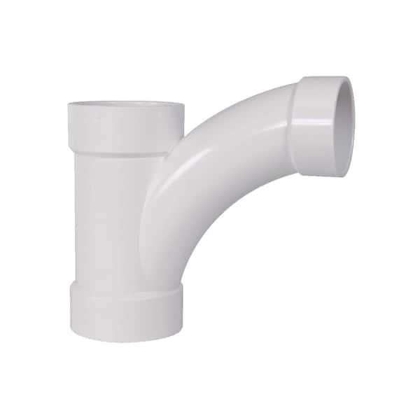 VPC 3 in. x 3 in. x 2 in. PVC DWV All Hub Long-Radius Combination Tee-Wye Fitting