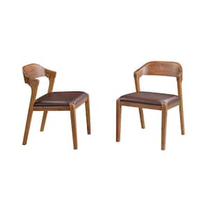 Rasmus Dining Side Chairs Brown/Chestnut Wire-Brush Finish (Set of 2)