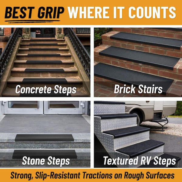 Red Cat Brand Clear Anti-Slip Grip Tape Strips – 16 Pre-Cut 1" X 15.5" Adhesive Treads For Stairs, Ramps, Decks, Wet Areas – Indoor/Outdoor, Safe For Kids & Pets