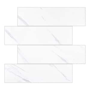 White Marble Subway 10.83 in. x 11.81 in. SPC Peel and Stick Backsplash Tile (0.9 sq. ft./pack)