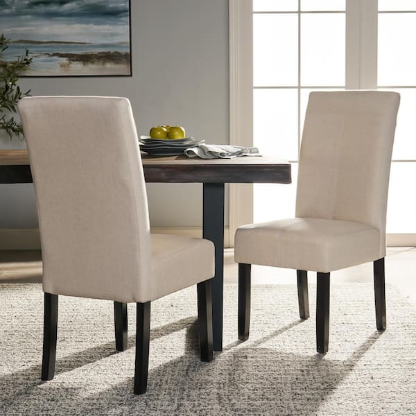 Pertica Natural Plain T-Stitch Dining Chairs (Set of 2)