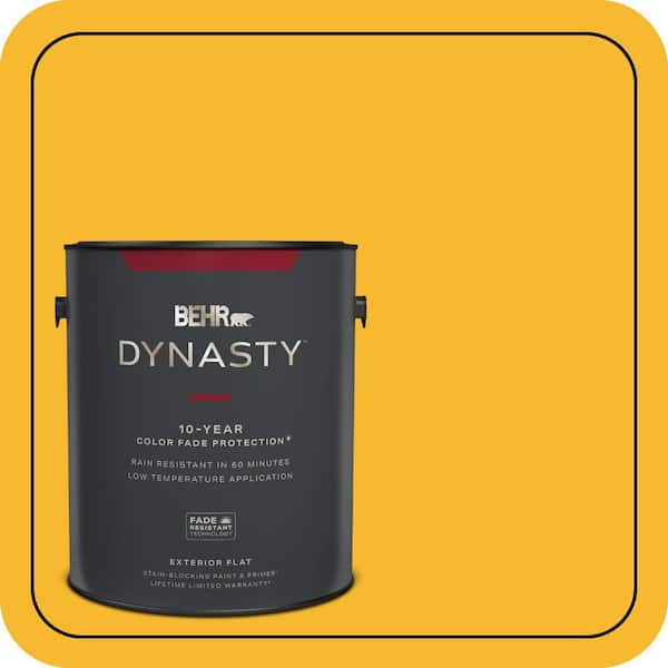 BEHR DYNASTY 1 gal. Home Decorators Collection #HDC-MD-02A Yellow Groove Flat Exterior Stain-Blocking Paint & Primer