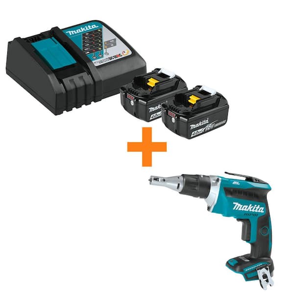18V LXT Battery and Rapid Optimum Charger Starter Pack (4. 0Ah) with bonus 18V LXT Brushless Drywall Screwdriver