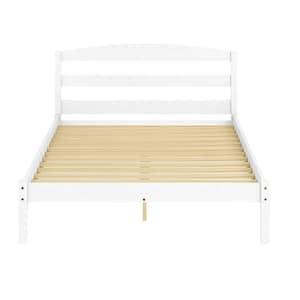 Alexander White Pine Wood Frame, Full Platform Bed with Headboard and Wooden Slat Support