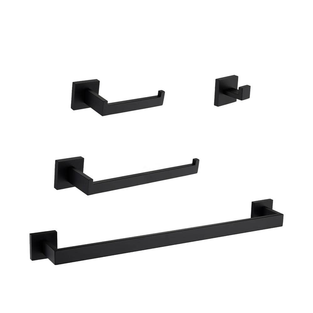 4-Piece Square Bath Hardware Set with Mounting Hardware in Matte Black price history on PriceWatchPro