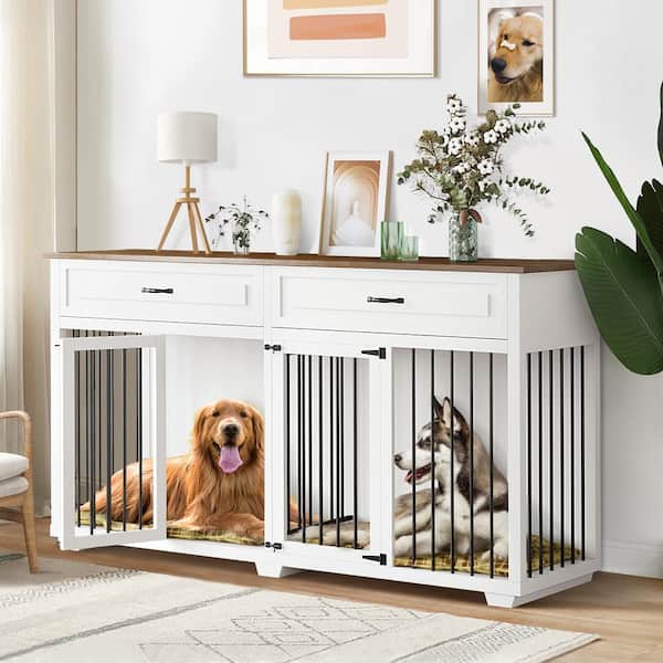 Pinnacle Woodcraft Amish Wood Dog Crate Entertainment Center - Large,  Durable, Spacious, and Airy