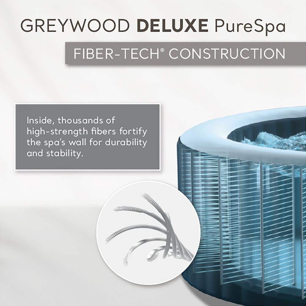 Intex Greywood 6-Person Inflatable Round Hot Tub with Bubble Jets