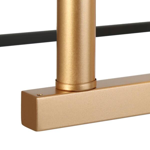 Zevni 47.2 in. 8-Light Modern Black and Deep Gold Linear Island