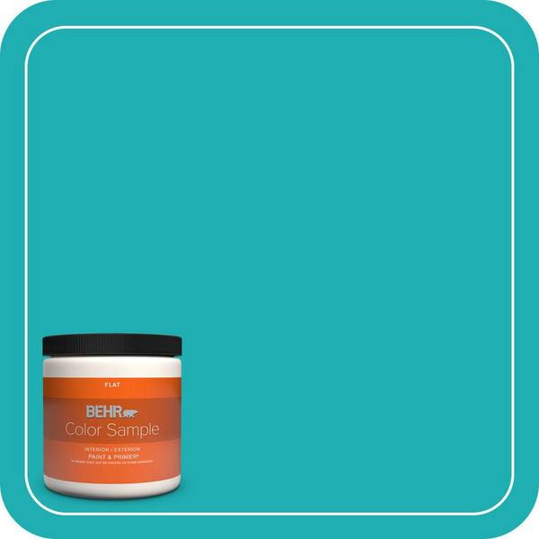 BEHR PREMIUM PLUS 8 oz. Home Decorators Collection #HDC-SP16-06 Larkspur Blue Flat Interior/Exterior Paint & Primer Color Sample