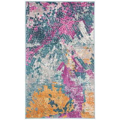8' x 10' SAFAVIEH Madison Collection MAD123C Boho Chic Watercolor Non-Shedding Living Room Bedroom Dining Home Office Area Rug Blue Fuchsia 8' x 10' SAFAVIEH Madison Collection MAD123C Boho Chic Watercolor Non-Shedding Living Room Bedroom Dining Home Office Area Rug Blue Fuchsia