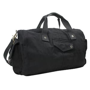 20 in. Black Classic Large Canvas Travel Duffel Bag