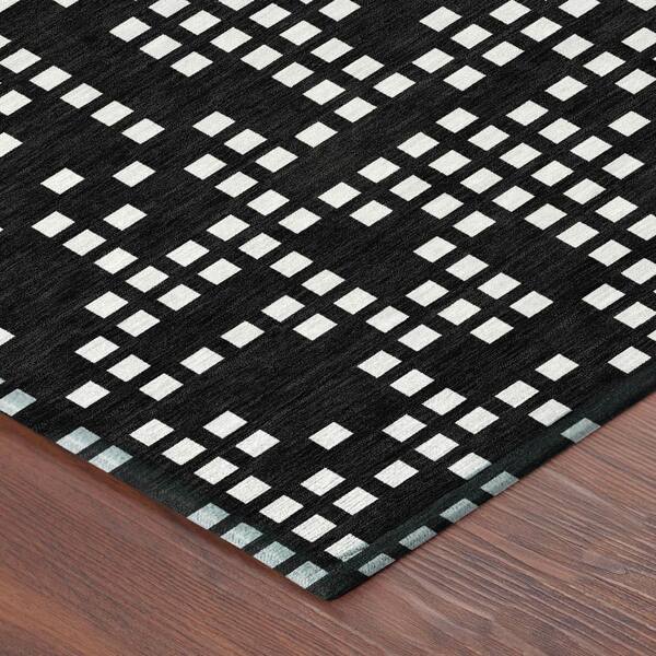 Chantille Machine Washable Indoor/Outdoor Abstract ACN2831 Black 10 ft. x 14 ft. Area Rug